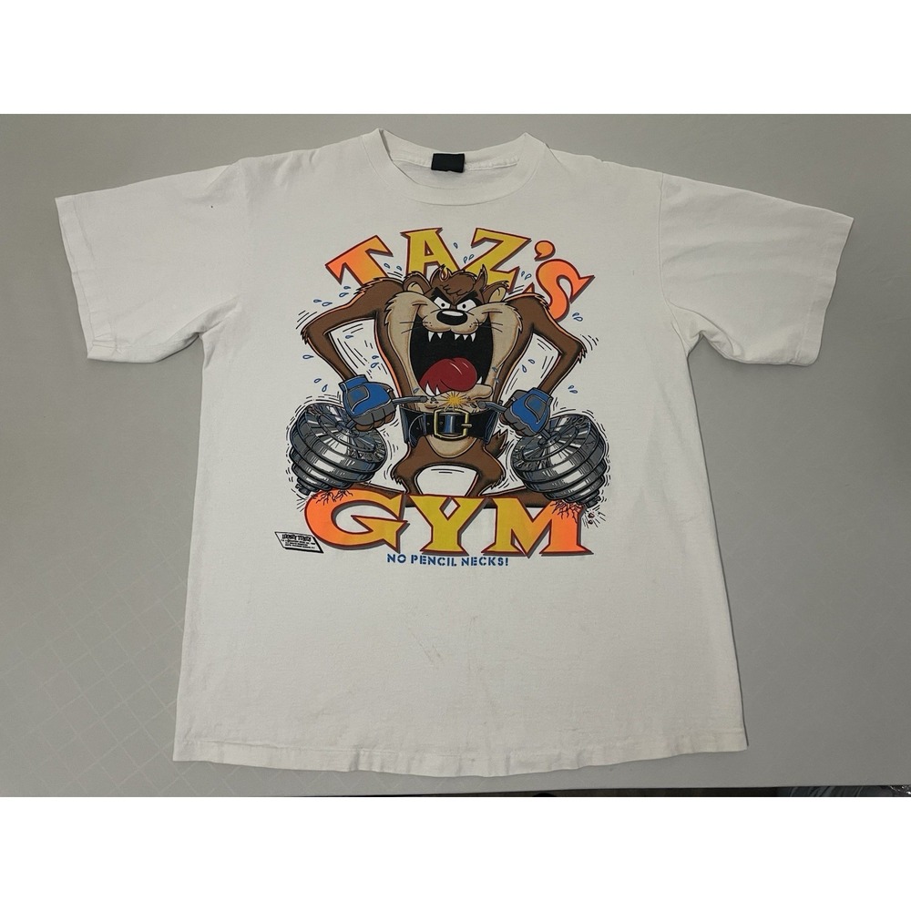 Vintage Changes T-Shirt Mens XL‎ White Tasmanian Devil Taz Gym No Pencil Necks